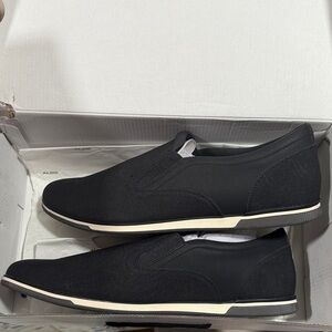 Aldo Men's Black and White Slip-On Loafers